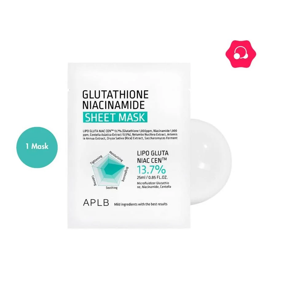 APLB Glutathione Niacinamide Sheet Mask (1 Mask)