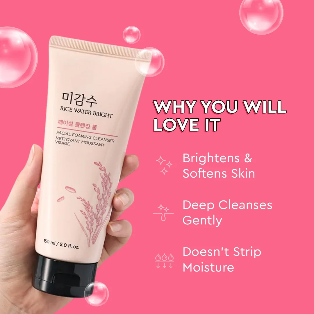 THE FACE SHOP Rice Water Bright Foaming Cleanser (150mL)