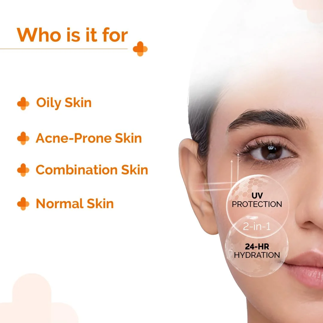 The Derma Co 1% Hyaluronic Sunscreen Aqua Gel SPF50+ PA++++ Travel Size (50g)