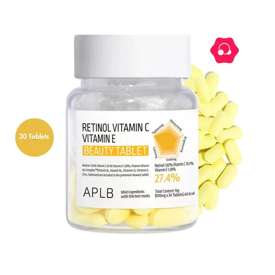 APLB Retinol Vitamin C Vitamin E Beauty Tablet 500mg (30 Tablets)