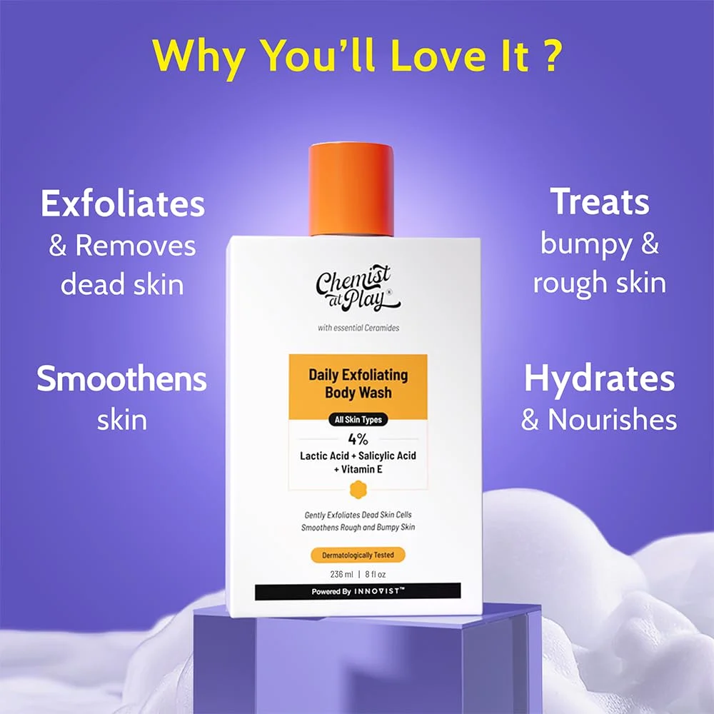Chemist at Play Exfoliating Body Wash 4% Lactic acid + Salicylic Acid + Vitamin E (236mL)