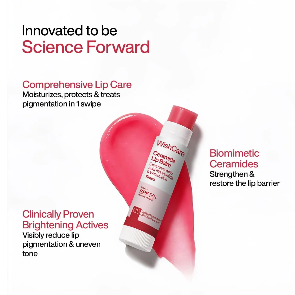WishCare Ceramide Lip Balm Tinted SPF 50+ PA+++ (5g)