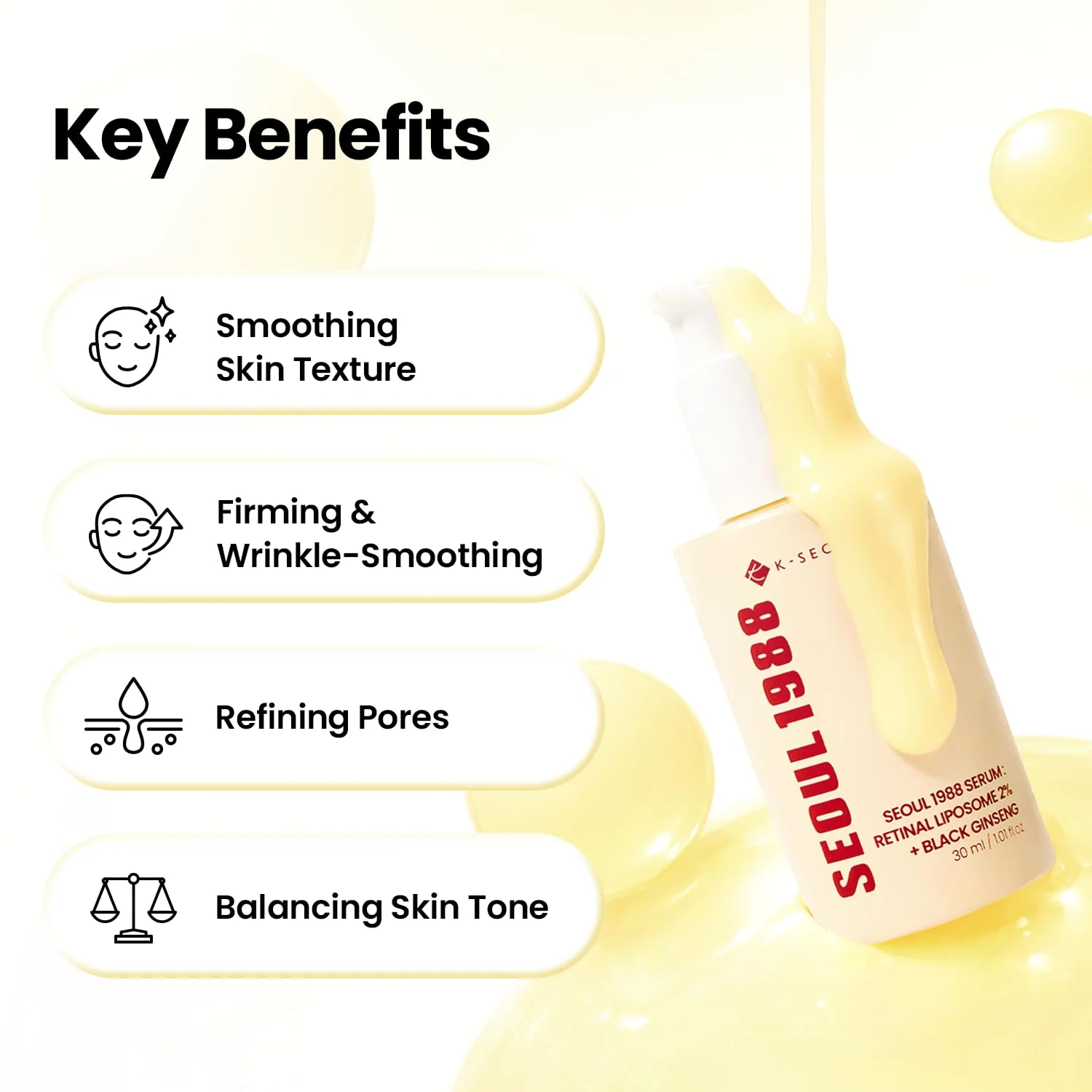 K-SECRET SEOUL 1988 Serum : Retinal Liposome 2% + Black Ginseng (30mL)
