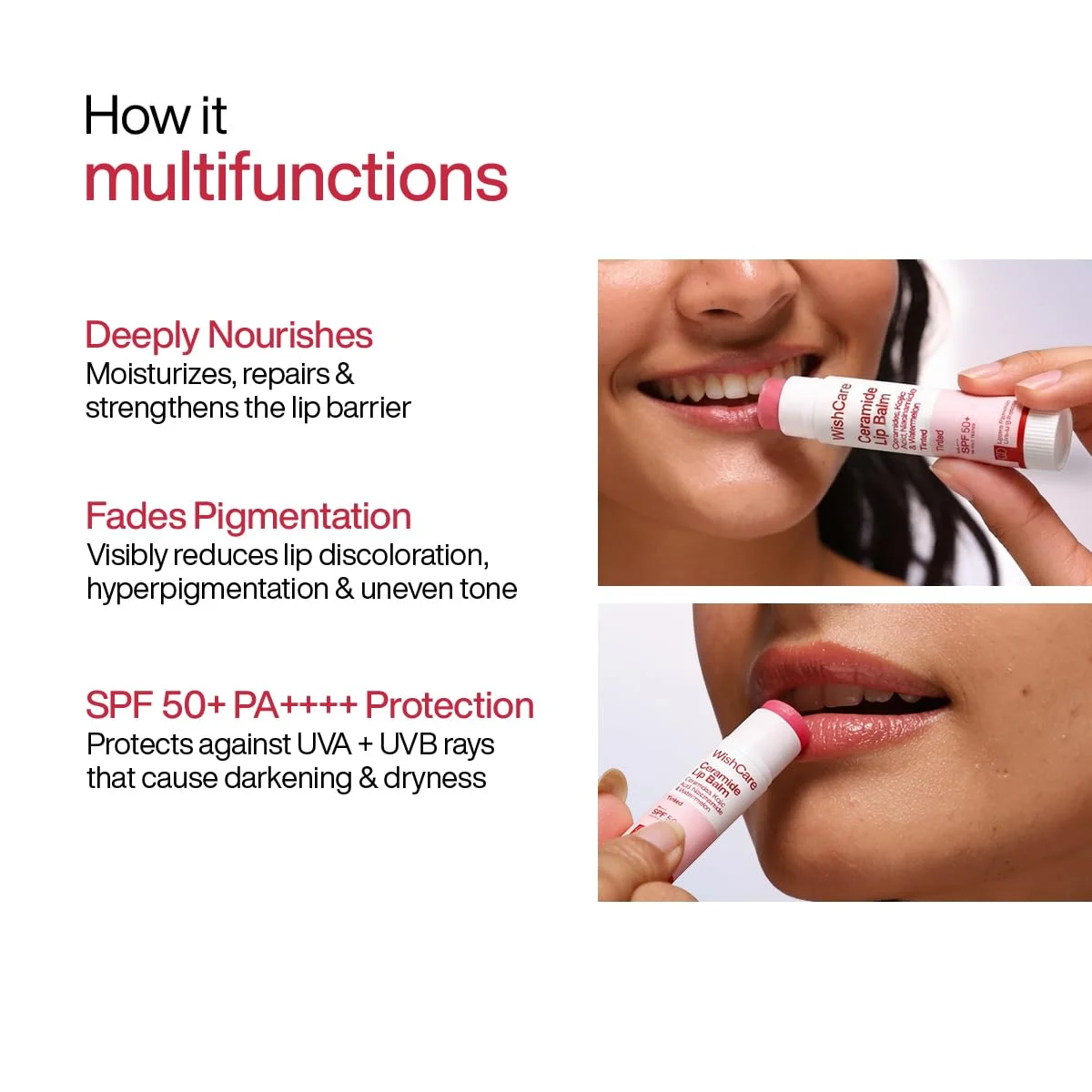 WishCare Ceramide Lip Balm Tinted SPF 50+ PA+++ (5g)