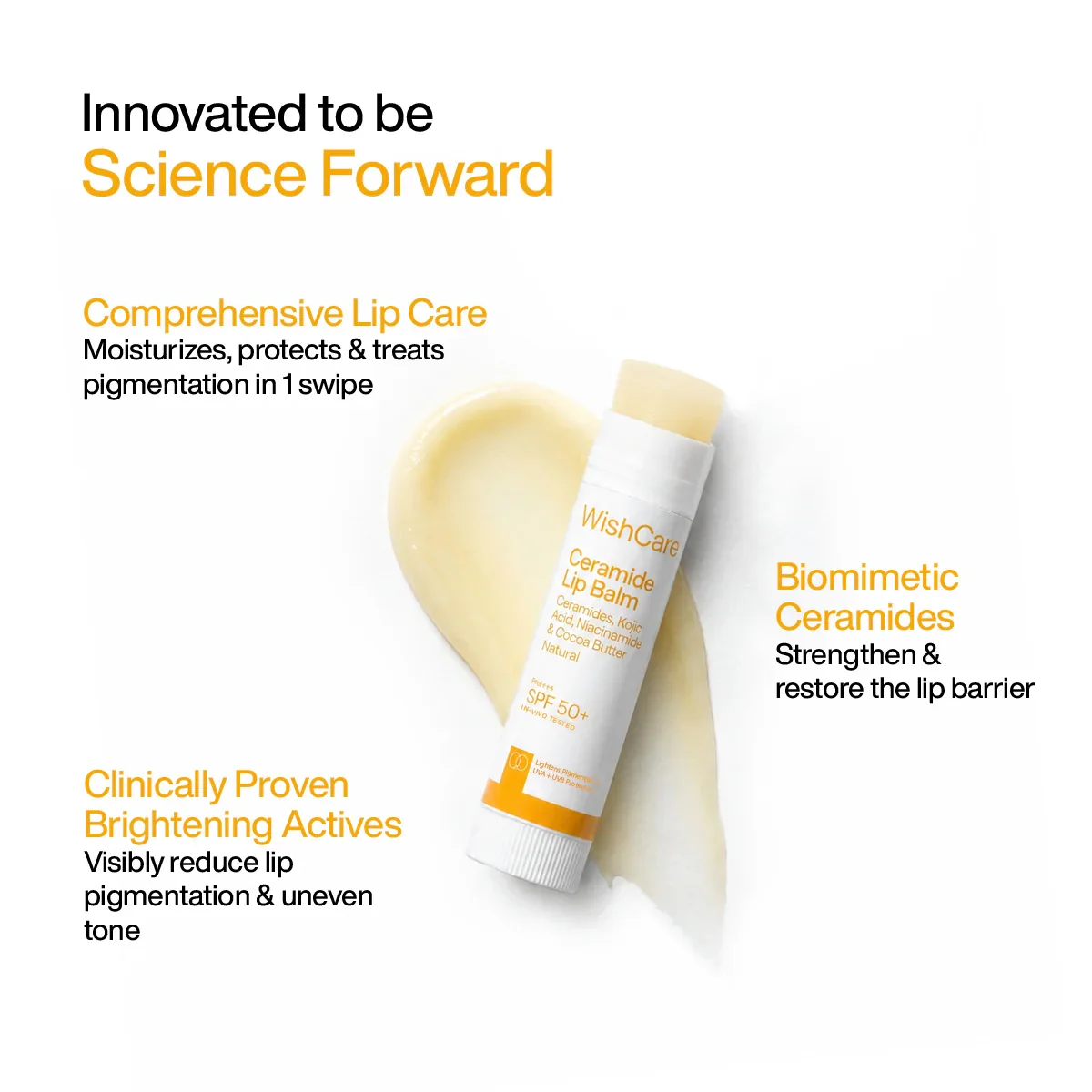 WishCare Ceramide Lip Balm With SPF 50 PA+++ Untinted (5g)