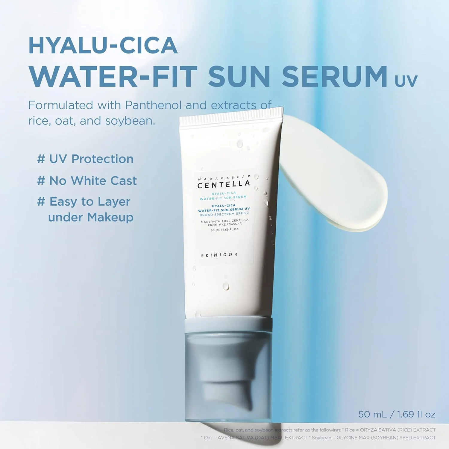 SKIN1004 Madagascar Centella Hyalu Cica Water Fit Sun Serum UV SPF50+ PA++++ (50mL)