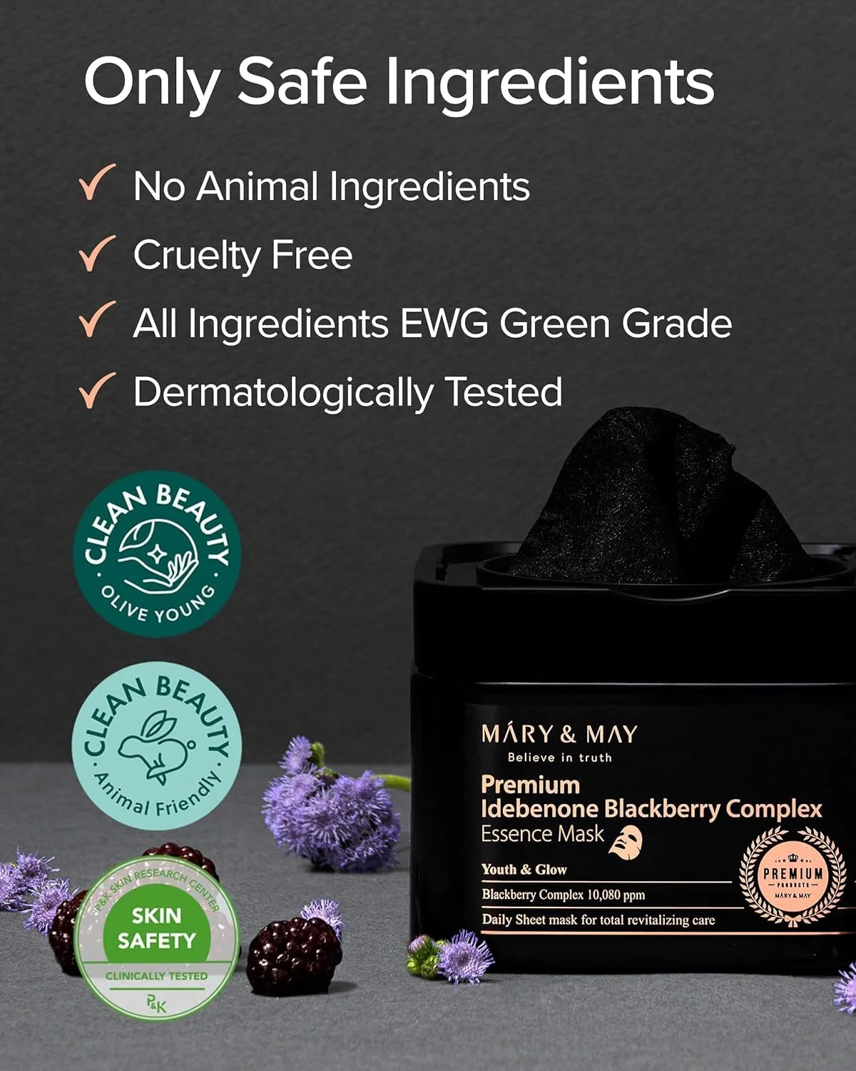 Mary & May Premium Idebenon Blackberry Complex Essence Mask (20 Masks)