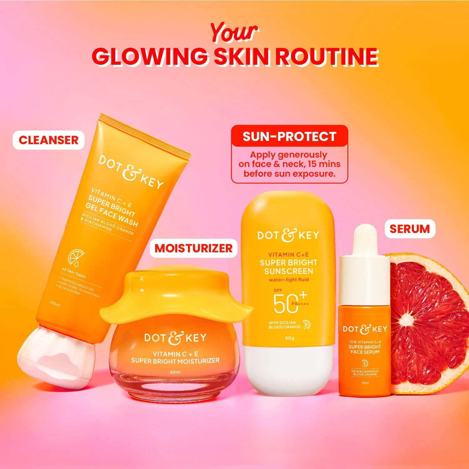 DOT & KEY Vitamin C + E Super Bright Sunscreen SPF 50+ PA++++ Travel Size (50g)