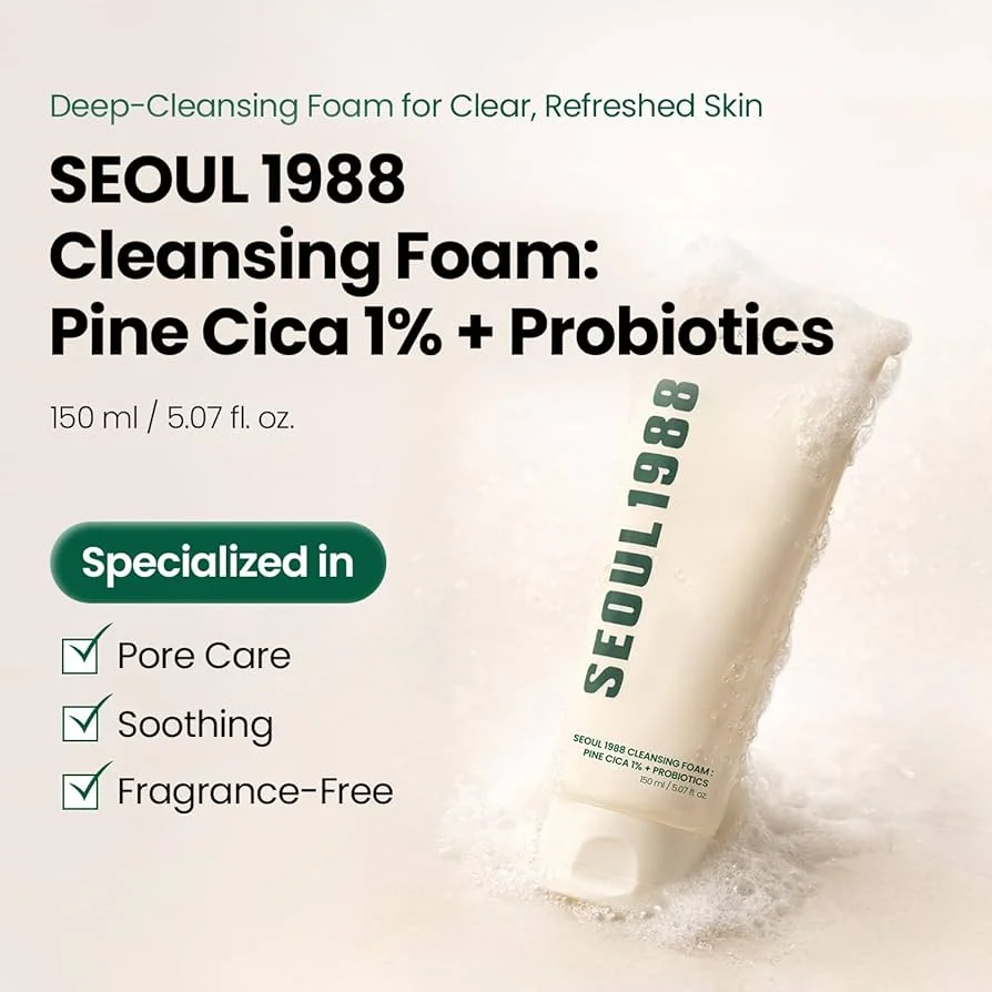 K-SECRET Seoul 1988 Cleansing Foam : Pine Cica 1% + Probiotics (150mL)