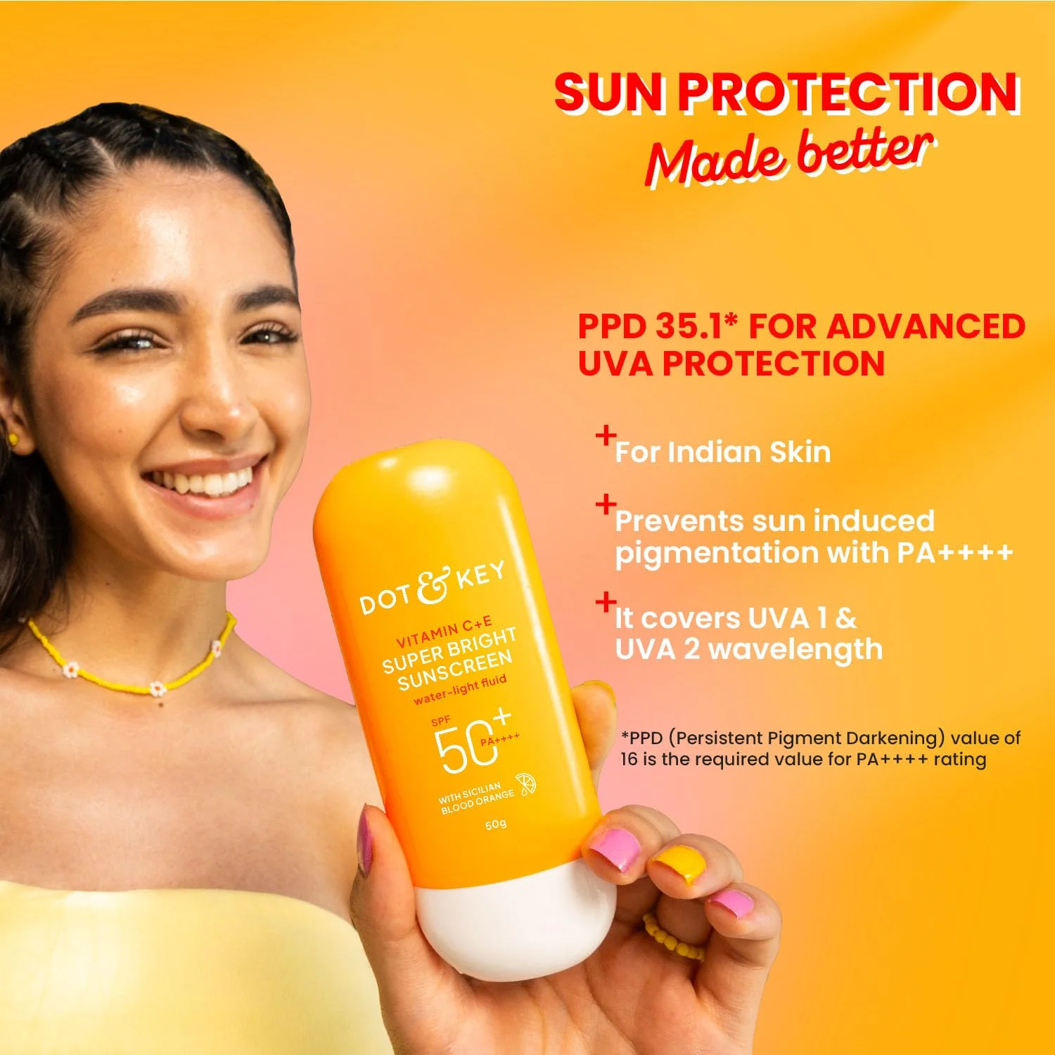 DOT & KEY Vitamin C + E Super Bright Sunscreen SPF 50+ PA++++ Travel Size (50g)