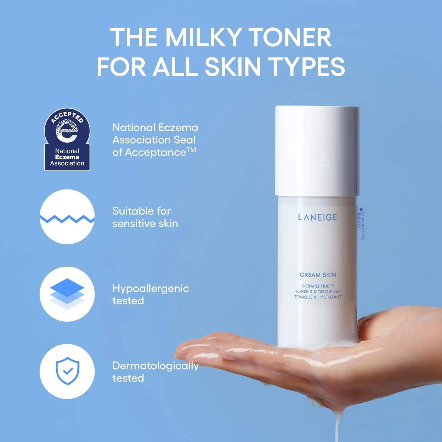LANEIGE Cream Skin Cerapeptide Refiner Toner & Moisturizer Travel Size (50mL)
