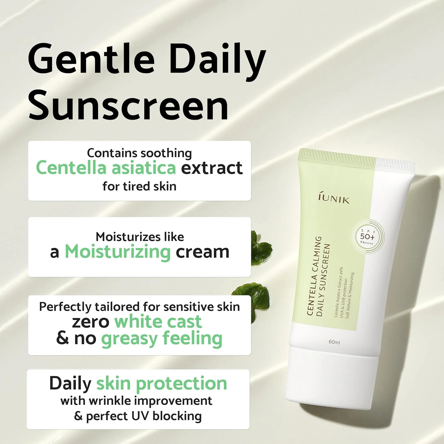 iUNIK Centella Calming Daily Sunscreen SPF50+ PA++++ (60mL)