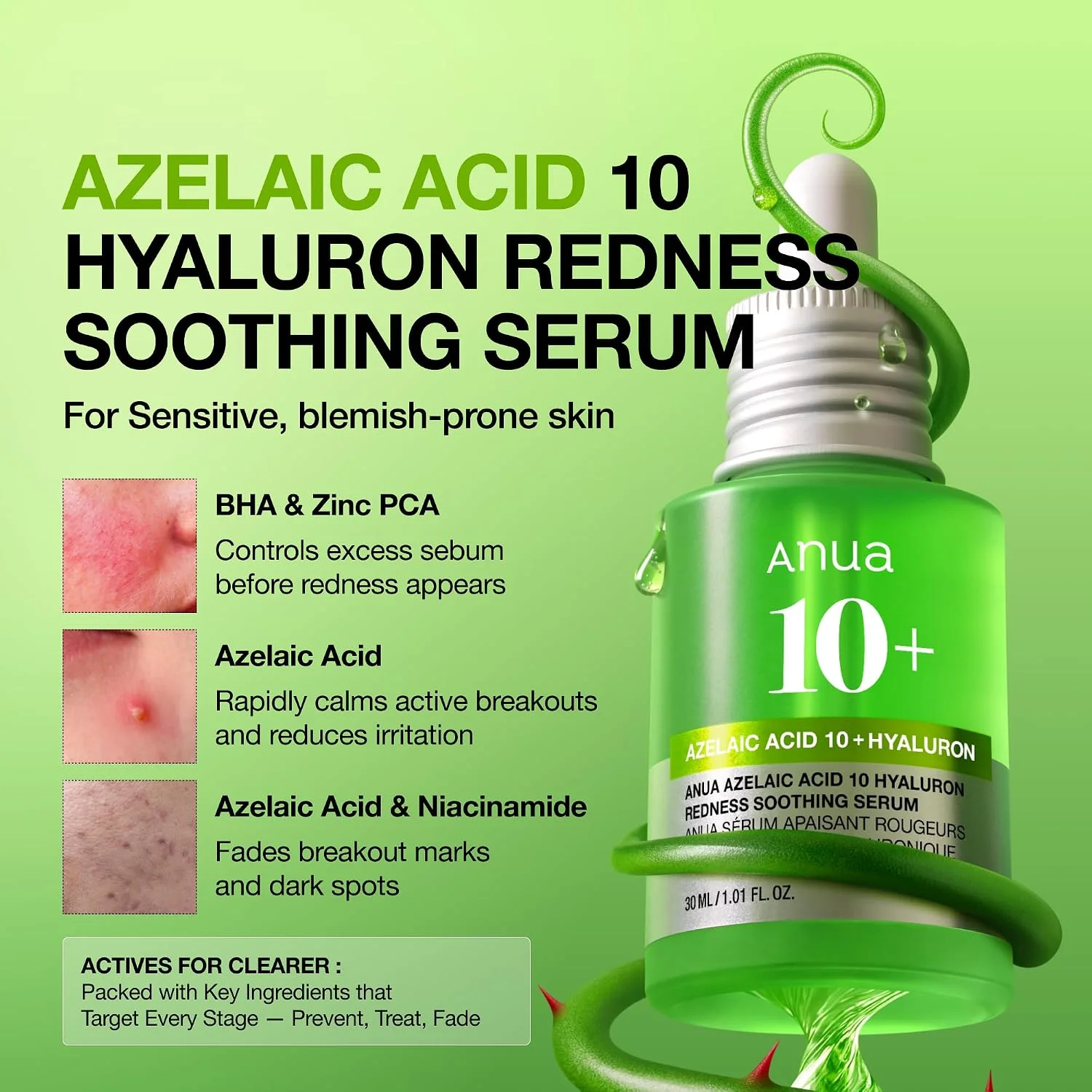 Anua Azelaic Acid 10 Hyaluron Redness Soothing Serum (30mL)