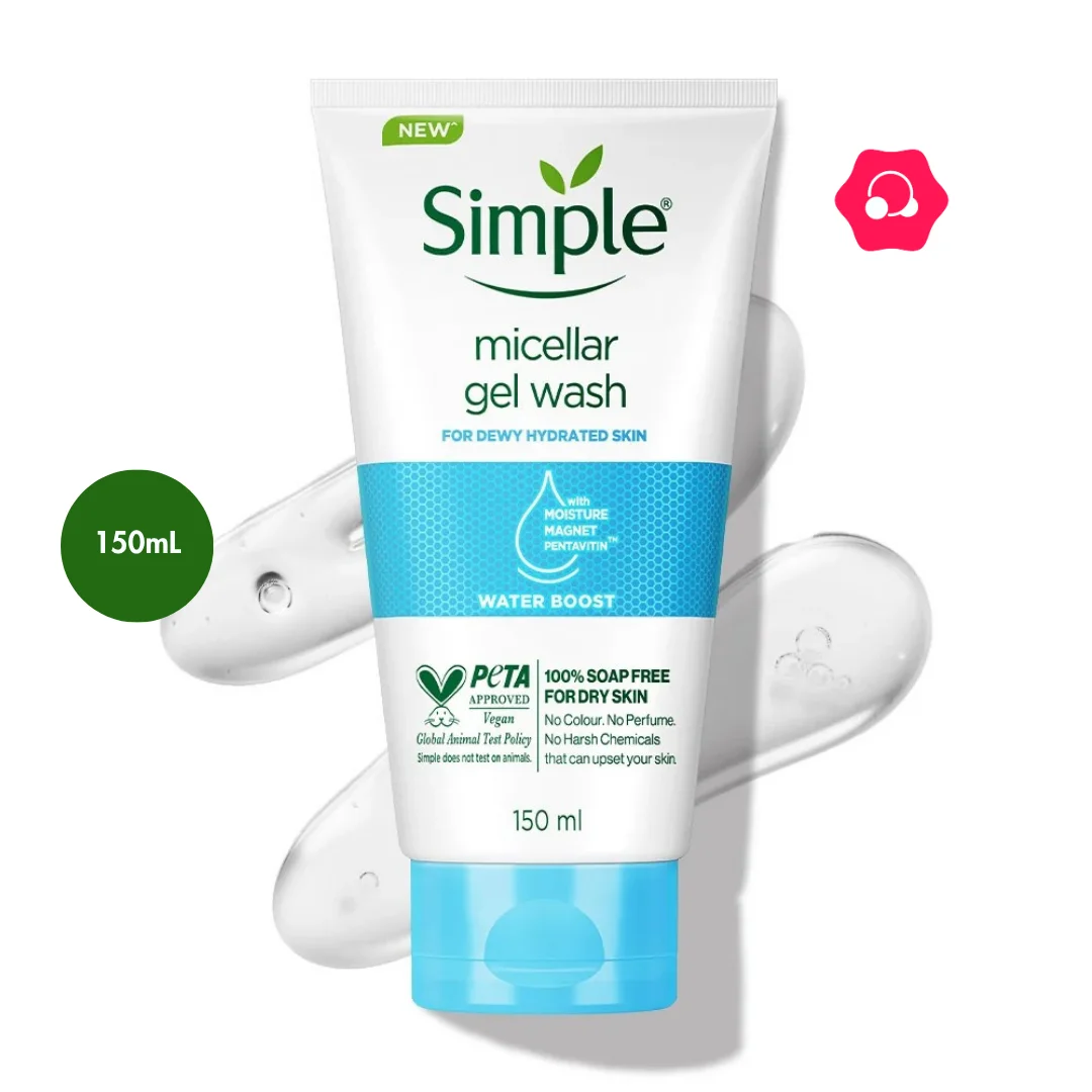 Simple Kind to Skin Water Boost Micellar Facial Gel Wash (150mL)