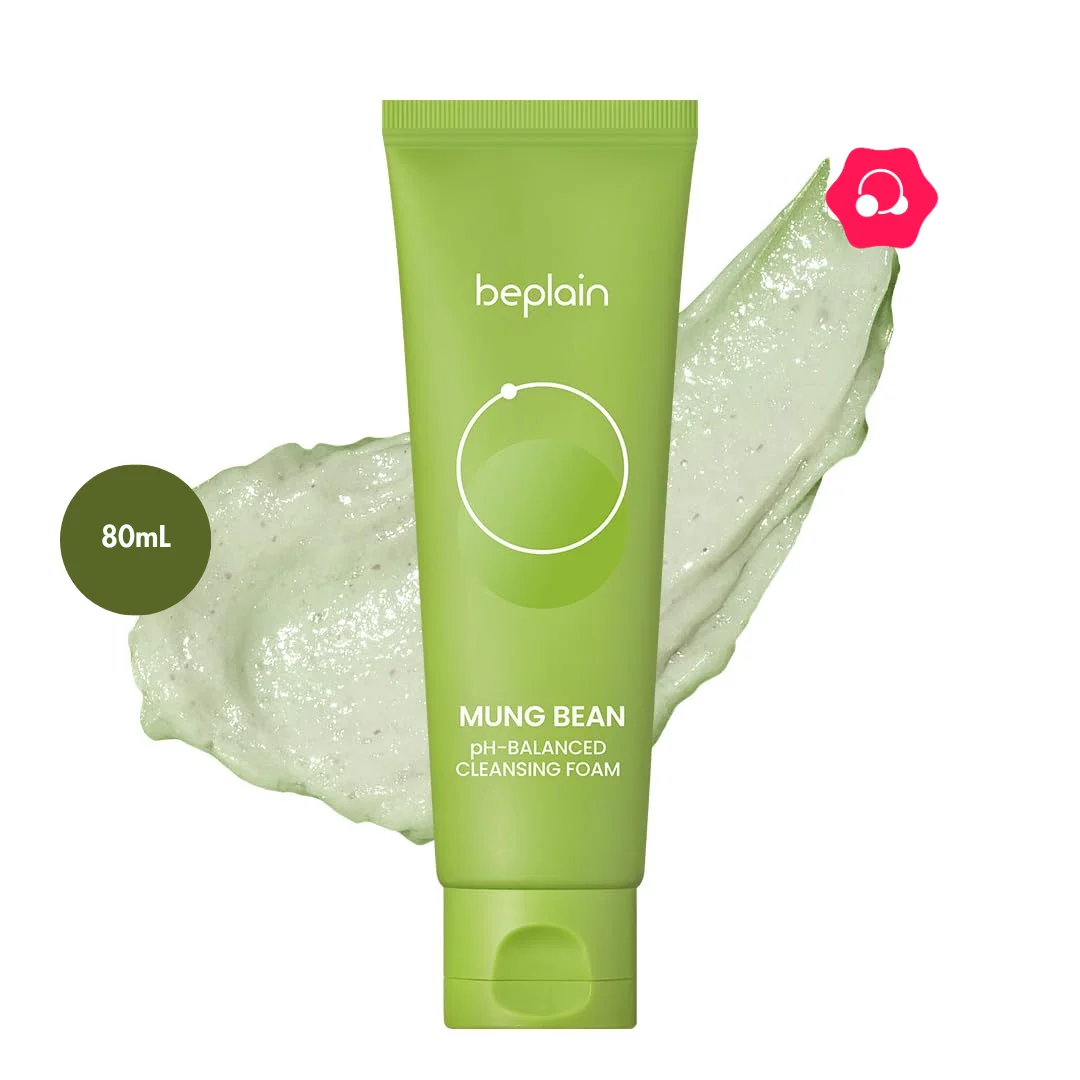 beplain Mung Bean pH-Balanced Cleansing Foam (80mL)