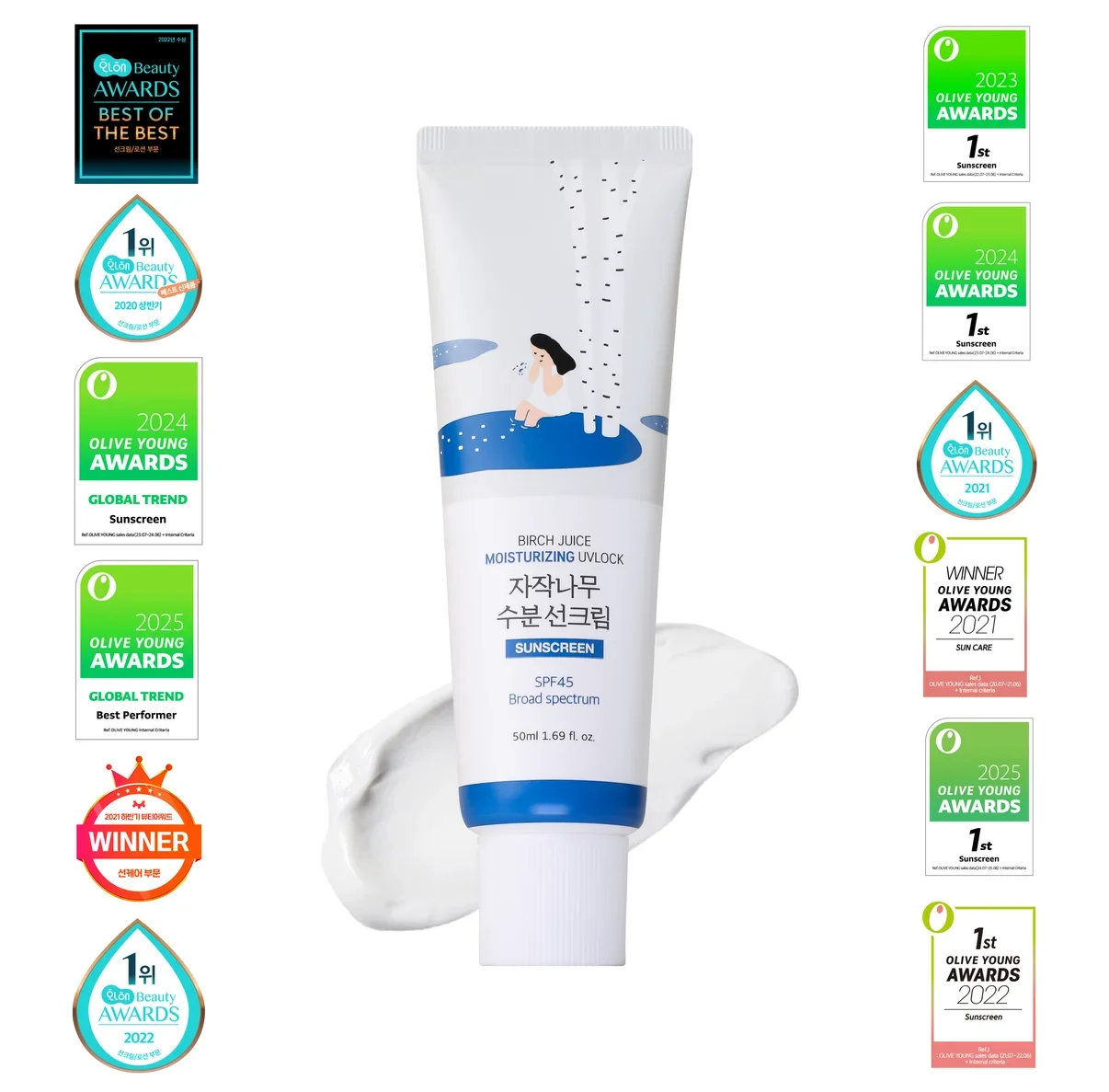 ROUND LAB Birch Moisturizing Sunscreen SPF 50+ PA++++ (50mL)