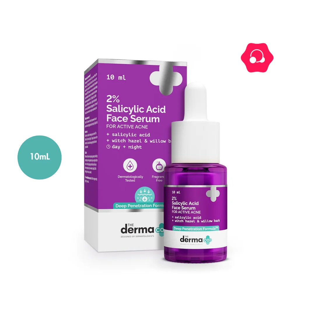 The Derma Co 2% Salicylic Acid Face Serum for Active Acne Minimalist (10mL)