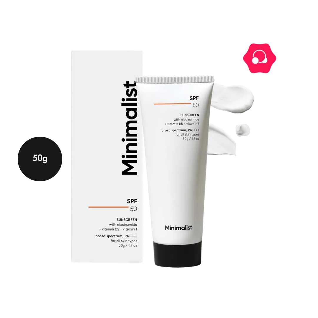 Minimalist SPF 50+ PA++++ Sunscreen with Niacinamide + Vitamin B5 + Vitamin F (50g)