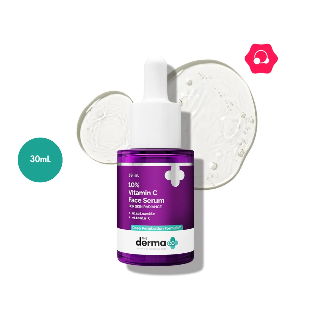 The Derma Co 10% Vitamin C Face Serum with 5% Niacinamide &amp; Hyaluronic Acid (30mL)