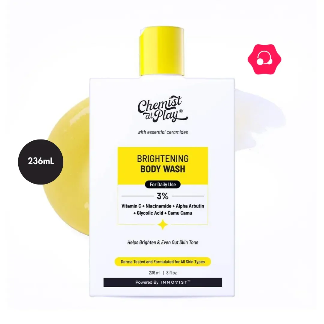Chemist at Play Brightening Body Wash 3% Vitamin C + Niacinamide + Alpha Arbutin + Glycolic Acid + Camu Camu (236mL)